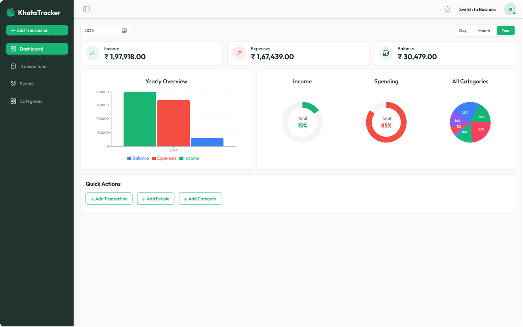 Khata Tracker Personal Tracker — expense and khata ledger overview